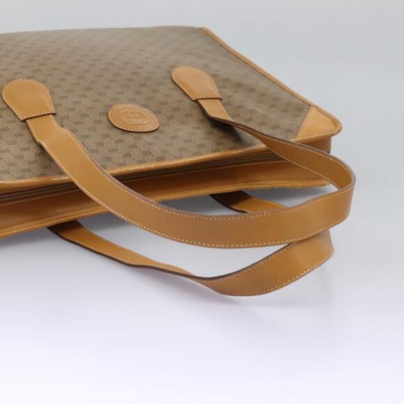 GUCCI Micro GG Supreme Tote Bag Pvc Beige Gold - Picture 7 of 13